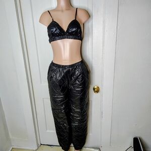 Black Quilted Women's Intimate Set